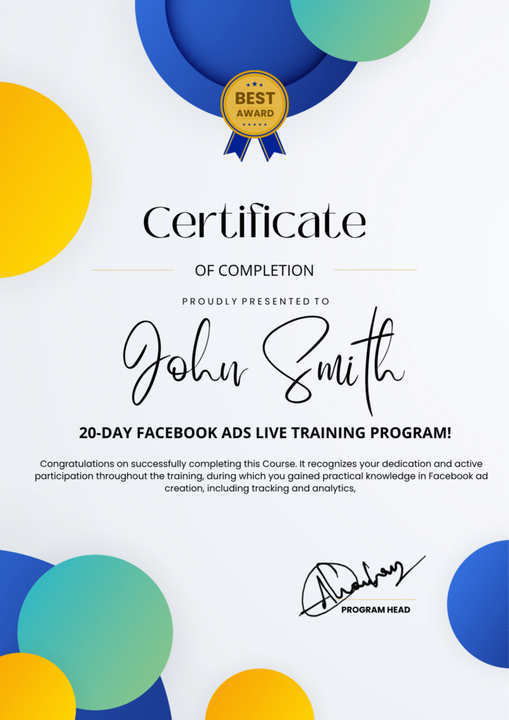 Achievement Award Certificate